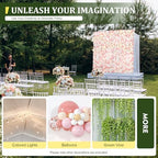 12 PCS Artificial Flowers Wall Decoration 24" x 16" Decorative Rose Hydrangea Flower Panels Flower Wall for Home, alternate