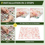 12 PCS Artificial Flowers Wall Decoration 24" x 16" Decorative Rose Hydrangea Flower Panels Flower Wall for Home, alternate