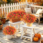 12 Pcs Artificial Mums for Outdoors Planters Fake Flowers Fall Decor, alternate view 6