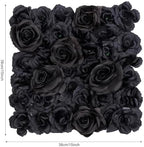 12 PCS Black Artificial Rose Silk Flowers PanelsFlower Backdrop, alternate view 2