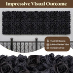 12 PCS Black Artificial Rose Silk Flowers PanelsFlower Backdrop, alternate view 5