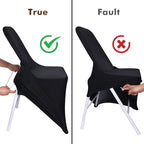 12 Pcs Black Folding Chair Covers Spandex Stretch Slipcover, alternate view 4