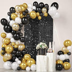 12 Pcs Black Shimmer Wall Backdrop Panels, 3 x 4 FT for Party Decorations in 3 x 4 FT in Black