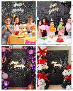 12 Pcs Black Shimmer Wall Backdrop Panels, 3 x 4 FT for Party Decorations in 3 x 4 FT in Black, alternate view 3
