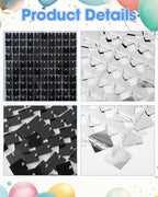 12 Pcs Black Shimmer Wall Backdrop Panels, 3 x 4 FT for Party Decorations in 3 x 4 FT in Black, alternate view 5