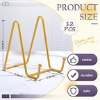 12 Pcs Book Stands for Display Metal Stand, 4.3", Gold in Gold, alternate view 2