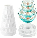 12 Pcs Bowl Display Stand for Pyrex Bowls, White Plastic Bowl Stand in White