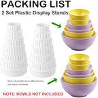 12 Pcs Bowl Display Stand for Pyrex Bowls, White Plastic Bowl Stand in White, alternate view 2