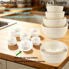 12 Pcs Bowl Display Stand for Pyrex Bowls, White Plastic Bowl Stand in White, alternate view 5