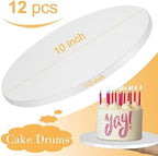 12 PCS Cake Drums 10 Inch, 10inch Drum, Cake Boards 10 Inch Round, 1/2" Thick Cardboard, Sturdy Circle, Base, alternate view