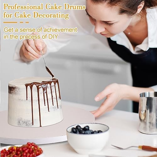 12 PCS Cake Drums 10 Inch, 10inch Drum, Cake Boards 10 Inch Round, 1/2" Thick Cardboard, Sturdy Circle, Base, alternate view