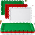 12 Pcs Christmas Plastic Serving Tray Rectangle Serving Platters in Christmas