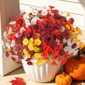12 PCS Fake Fall Morning Glory Mums Artificial Flowers for Outdoors
