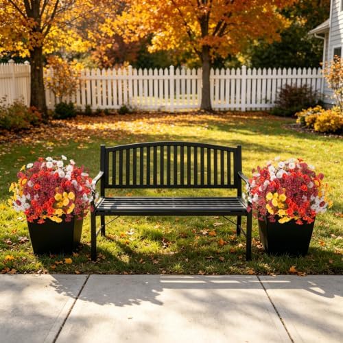 12 PCS Fake Fall Morning Glory Mums Artificial Flowers for Outdoors, alternate view 5