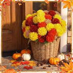 12 Pcs Fall Artificial Flowers for Outdoor, Assorted Faux Mums, alternate view 3