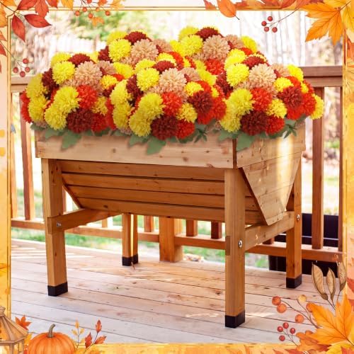 12 Pcs Fall Artificial Flowers for Outdoor, Assorted Faux Mums, alternate view 6