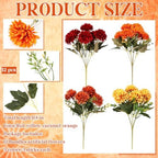 12 Pcs Fall Artificial Flowers for Outdoor Faux Mums, Burnt Orange, alternate view 2