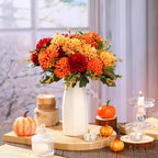 12 Pcs Fall Artificial Flowers for Outdoor Faux Mums, Burnt Orange, alternate view 3
