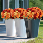 12 Pcs Fall Artificial Flowers for Outdoor Faux Mums, Burnt Orange, alternate view 4