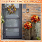 12 Pcs Fall Artificial Flowers for Outdoor Faux Mums, Burnt Orange, alternate view 6