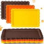 12 Pcs Fall Plastic Serving Trays Rectangle Thanksgiving Serving Dishes in Thanksgiving