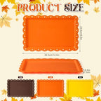 12 Pcs Fall Plastic Serving Trays Rectangle Thanksgiving Serving Dishes in Thanksgiving, alternate view 3
