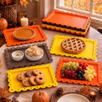 12 Pcs Fall Plastic Serving Trays Rectangle Thanksgiving Serving Dishes in Thanksgiving, alternate view 7