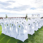 12 Pcs Flat-Front Chair Covers Polyester Spandex Chair Cover Stretch Slipcovers, Wedding, Holiday, Banquet, alternate view 2