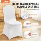 12 Pcs Flat-Front Chair Covers Polyester Spandex Chair Cover Stretch Slipcovers, Wedding, Holiday, Banquet, alternate view 4
