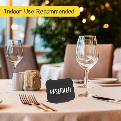 12 Pcs Food Labels for Party Buffet 4"x3" Mini Chalkboard Signs for Food in Matte Black, alternate view 2