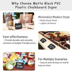 12 Pcs Food Labels for Party Buffet 4"x3" Mini Chalkboard Signs for Food in Matte Black, alternate view 5