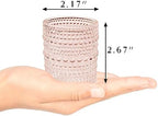 12 pcs Glass Votive Candle Holders, 6 Colors 3 Patterns Tealight Candle Holders for Fall Wedding Table, alternate view 3