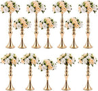 12 Pcs Gold Centerpieces for Table, Wedding Flower Stands,3 Sizes in Gold
