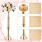 12 Pcs Gold Centerpieces for Table, Wedding Flower Stands,3 Sizes in Gold, alternate view 4