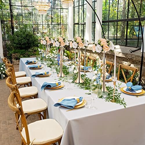 12 Pcs Gold Centerpieces for Table, Wedding Flower Stands,3 Sizes in Gold, alternate view 5