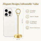 12 Pcs Gold Table Number Holders, 6 Inch Tall Place Card Holders for Table, Sturdy Photo Picture Holders with, alternate view