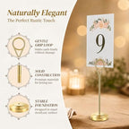 12 Pcs Gold Table Number Holders, 6 Inch Tall Place Card Holders for Table, Sturdy Photo Picture Holders with, alternate view