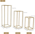 12 Pcs Gold Wedding Flower Stand Metal Geometric Table Centerpiece Flower Vase Column Stand Rectangular Flower, alternate
