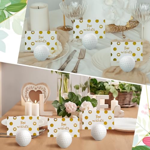 12 Pcs Golf Ball Photo Stand Table Number Place Card Holder in white, alternate view 5