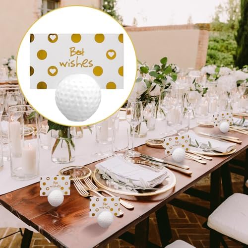 12 Pcs Golf Ball Photo Stand Table Number Place Card Holder in white, alternate view 6