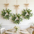 12 Pcs Green Artificial Eucalyptus Swag Wreaths Spring Summer Wreath with White Berries Mini Green Kitchen, alternate view 4