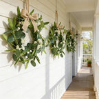 12 Pcs Green Artificial Eucalyptus Swag Wreaths Spring Summer Wreath with White Berries Mini Green Kitchen, alternate view 5