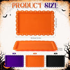 12 Pcs Halloween Serving Trays Plastic Rectangle Serving Dish in 14.57 x 9.45 x 2.36 inches in Halloween, alternate view 3