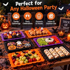 12 Pcs Halloween Serving Trays Plastic Rectangle Serving Dish in 14.57 x 9.45 x 2.36 inches in Halloween, alternate view 6