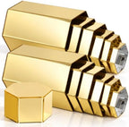 12 Pcs Hexagonal Jewelry Display Risers Acrylic Stands, Gold in Gold, alternate view 7