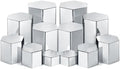 12 Pcs Hexagonal Jewelry Display Risers Acrylic Stands, Silver in Silver