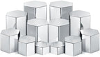 12 Pcs Hexagonal Jewelry Display Risers Acrylic Stands, Silver in Silver