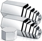 12 Pcs Hexagonal Jewelry Display Risers Acrylic Stands, Silver in Silver, alternate view 7