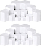 12 Pcs Hexagonal Jewelry Display Risers Acrylic Stands, White in White