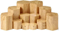 12 Pcs Hexagonal Jewelry Display Risers Acrylic Stands, Woodgrain in Natural Color